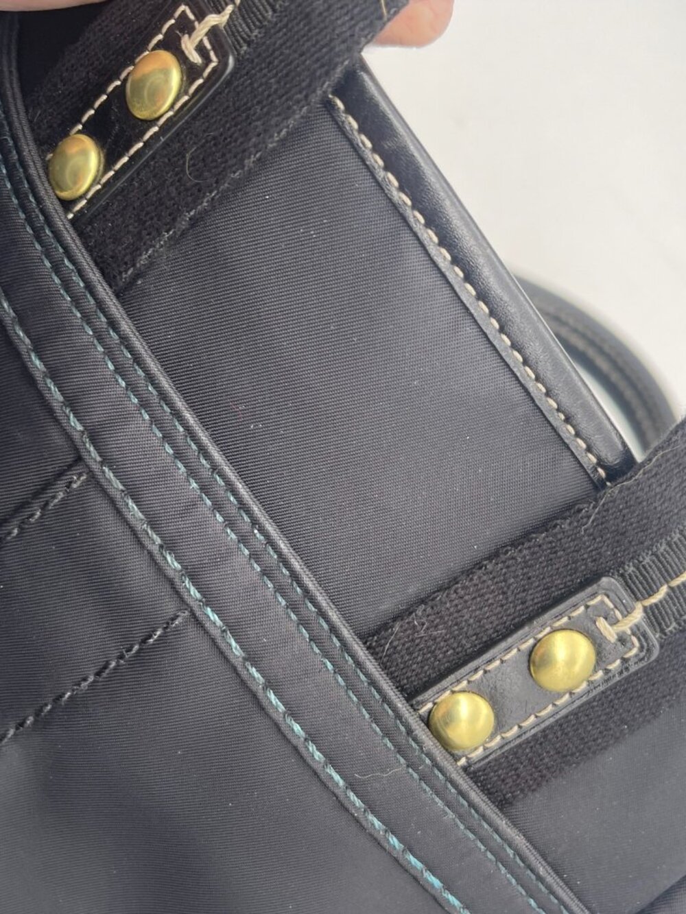 Coach Mini Hampton Tote Black Nylon Leather Accents F10694 Y2K - Picture 10 of 14